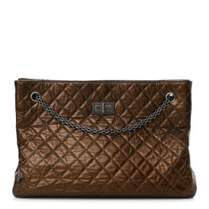 Chanel Aged Calfskin Quilted Reissue 2.55 Tote Bronze