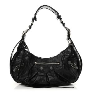 Balenciaga Agneau Arena Small Le Cagole Shoulder Bag Black