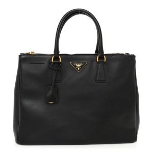 Prada Saffiano Large Galleria Double Zip Tote Black