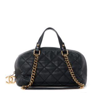 Chanel Caviar Quilted CC Bowler Black