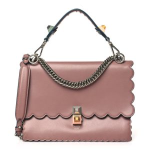 Fendi Vitello Liberty Scalloped Studded Kan I Shoulder Bag English Rose