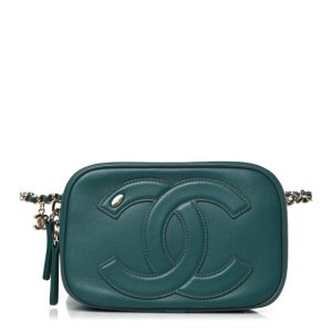 Chanel Lambskin CC Mania Waist Belt Bag Green