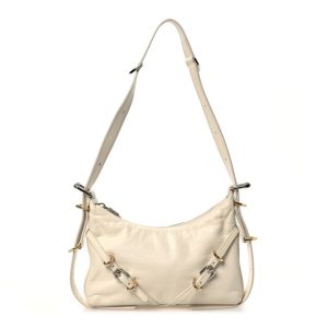 Givenchy Tumbled Calfskin Mini Voyou Boyfriend Party Bag White