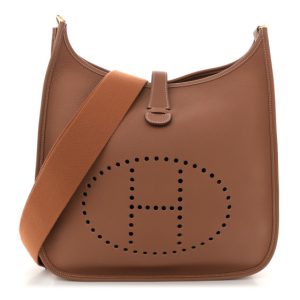 Hermes Taurillon Clemence Evelyne III GM Gold