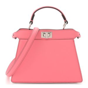 Fendi Shiny Nappa Petite Peekaboo I SEE U Satchel Pink Dalia