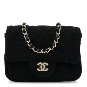 Chanel Jersey Quilted Belt Bag Black