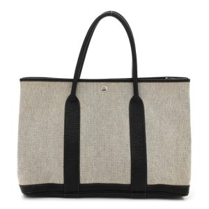 Hermes Buffle Skipper Toile Bolduc Garden Party 36 MM Tote Marron Fonce