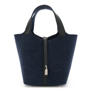 Hermes Feutre Swift Picotin Lock 22 MM Bleu Nuit Black