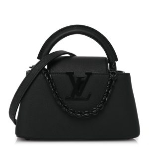Louis Vuitton Taurillon Capucines East West Mini Matte Black
