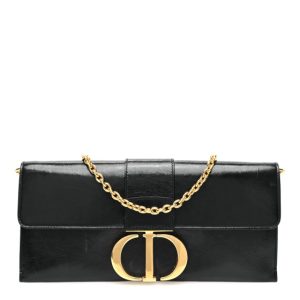 Christian Dior Calfskin 30 Montaigne Chain Pouch Black