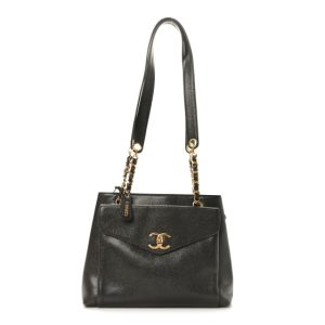 Chanel Caviar CC Shopper Tote Brown