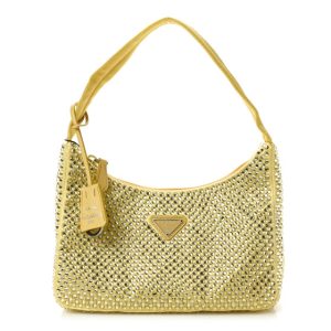 Prada Satin Crystal Mini Re-Edition 2000 Bag Ananas