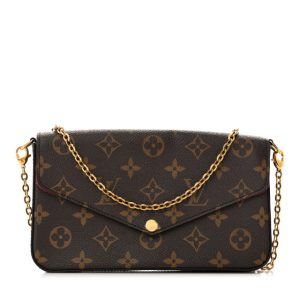 Louis Vuitton Monogram Pochette Felicie Chain Wallet Fuchsia