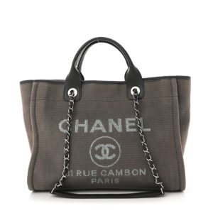 Chanel Mixed Fibers Small Deauville Tote Grey