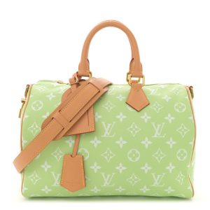 Louis Vuitton Calfskin Monogram Speedy P9 Bandouliere 30 Frozen Lime