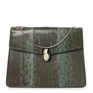 Bulgari Karung Serpenti Forever Crossbody Green Brown