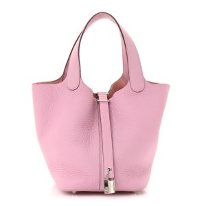 Hermes Taurillon Clemence Picotin Lock 18 PM Mauve Sylvestre