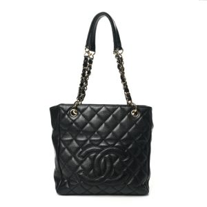 Chanel Caviar Quilted Petit Shopping Tote PST Black