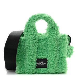 Marc Jacobs Polyester Cotton Mini The Teddy Traveler Tote Bag Fluffy Green