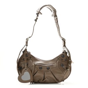 Balenciaga Agneau Arena Small Le Cagole Shoulder Bag Mink Grey