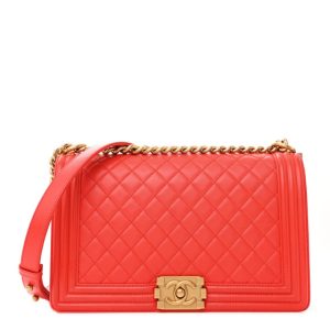 Chanel Calfskin Quilted New Medium Boy Flap Red