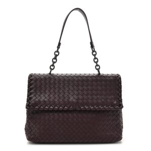 Bottega Veneta Nappa Intrecciato Large Olimpia Bag Burgundy
