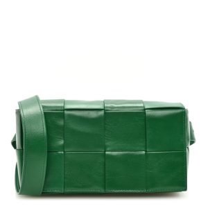 Bottega Veneta Paper Calfskin Intreccio Cassette Belt Bag Parakeet