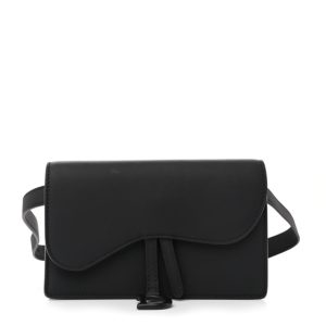 Christian Dior Goatskin Saddle Belt Bag Black