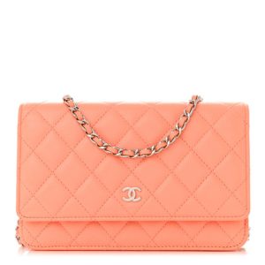 Chanel Caviar Quilted Wallet on Chain WOC Coral