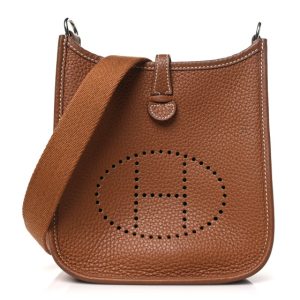Hermes Taurillon Clemence Evelyne TPM Gold