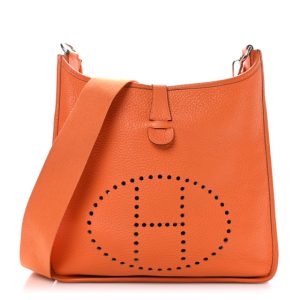 Hermes Taurillon Clemence Evelyne GM Orange