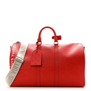 Louis Vuitton Epi Keepall Bandouliere 50 Vermillion Red