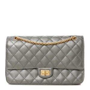 Chanel Metallic Calfskin Quilted 2.55 Reissue 226 Flap Charcoal