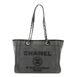 Chanel Canvas Sequin Small Deauville Tote Charcoal