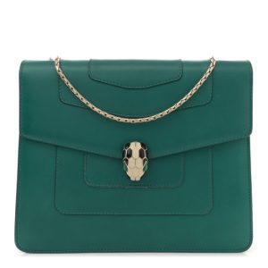 Bulgari Calfskin Serpenti Forever Crossbody Bag Emerald Green