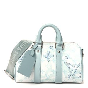 Louis Vuitton Monogram Aquagarden Keepall Bandouliere 25 Crystal Blue