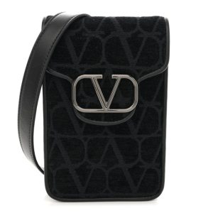 Valentino Garavani Toile Iconographe Vlogo Mini Loco Crossbody Bag Black