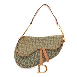 Christian Dior Monogram Saddle Bag Green