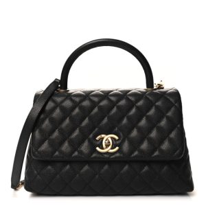 Chanel Caviar Quilted Small Coco Handle Flap Black