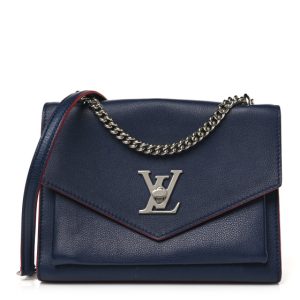Louis Vuitton Soft Calfskin Mylockme Chain Bag BB Marine Rouge