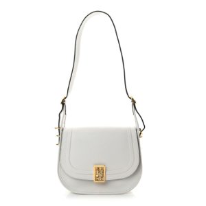 Mulberry Goatskin Sadie Satchel White