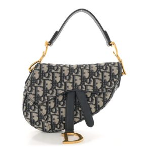 Christian Dior Oblique Mini Saddle Bag Blue