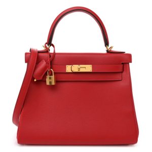 Hermes Evercolor Kelly Retourne 28 Rouge Casaque