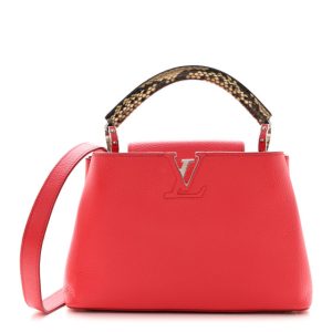 Louis Vuitton Taurillon Snakeskin Capucines BB Rubis