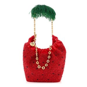 Loewe Buttery Nappa Beaded Mini Squeeze Fruit Shoulder Bag Red