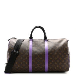 Louis Vuitton Monogram Macassar Keepall Bandouliere 50 Purple