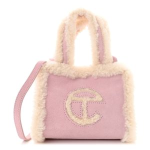 Telfar X UGG Suede Shearling Small Shopping Bag Pink
