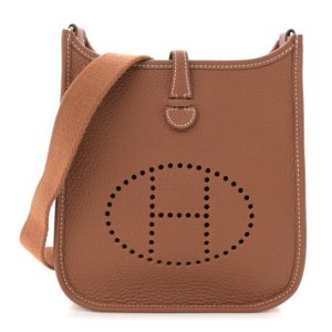 Hermes Taurillon Clemence Evelyne TPM Gold