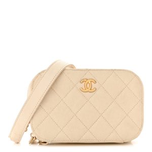 Chanel Caviar Quilted Flap Waist Bag White