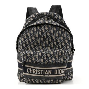 Christian Dior Oblique Diortravel Backpack Blue